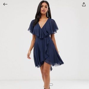 ASOS navy blue cape dress